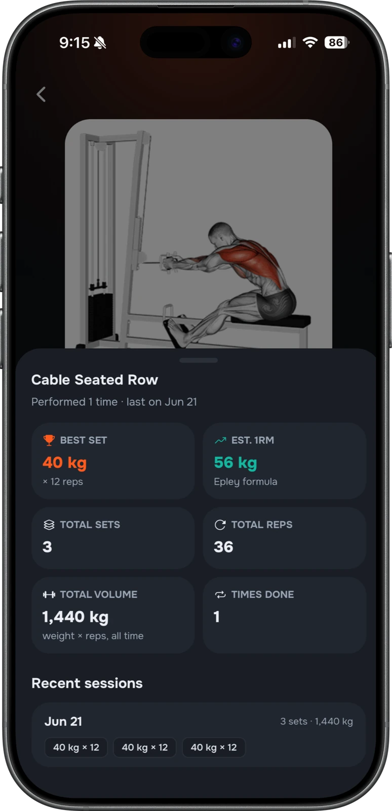Strakk app: Exercise (left)