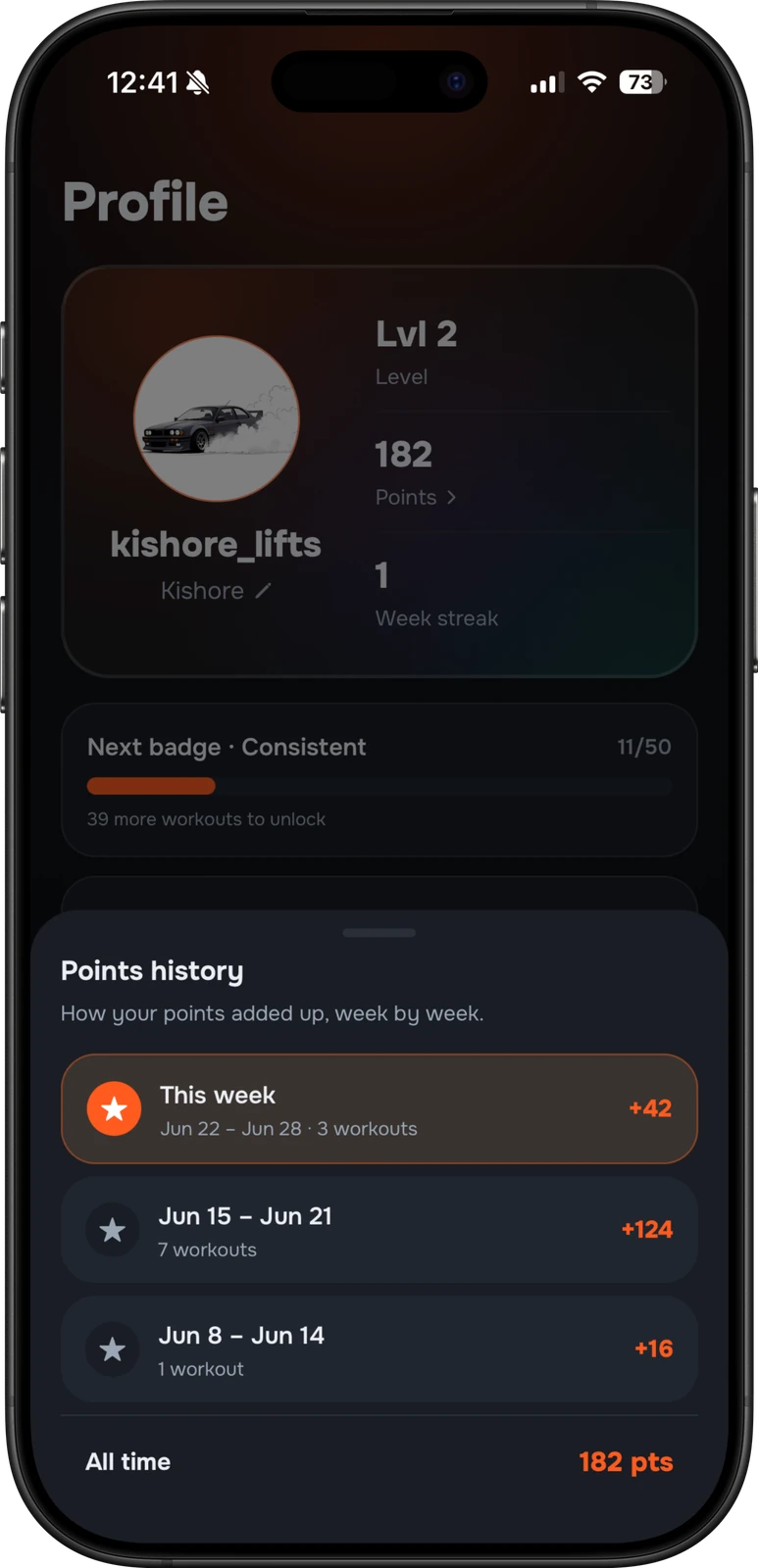 Strakk app: Profile