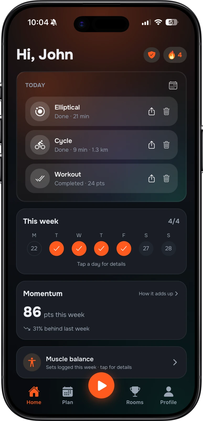 Strakk app: Home