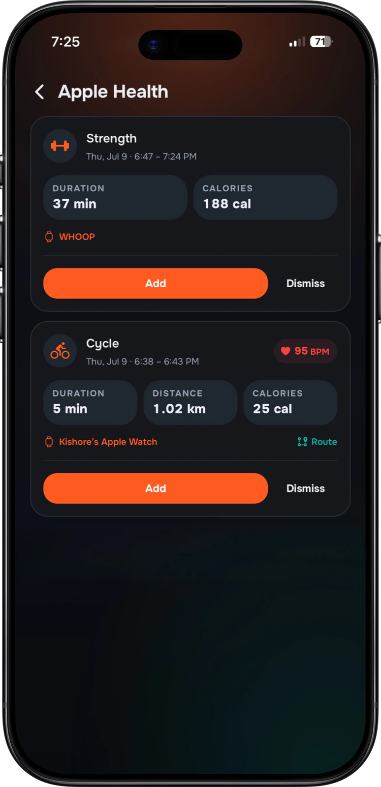 Strakk app: Apple Health