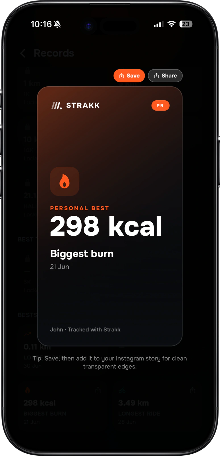 Strakk app: Records